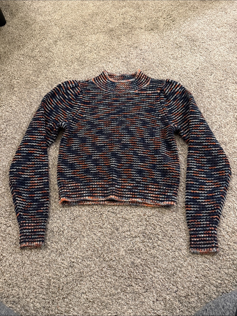 Treasure & Bond multicolored space-dyed sweater textured mock-neck xxs